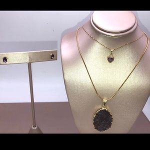 14k DOUBLED LAYED CHAIN WITH AMETHYST